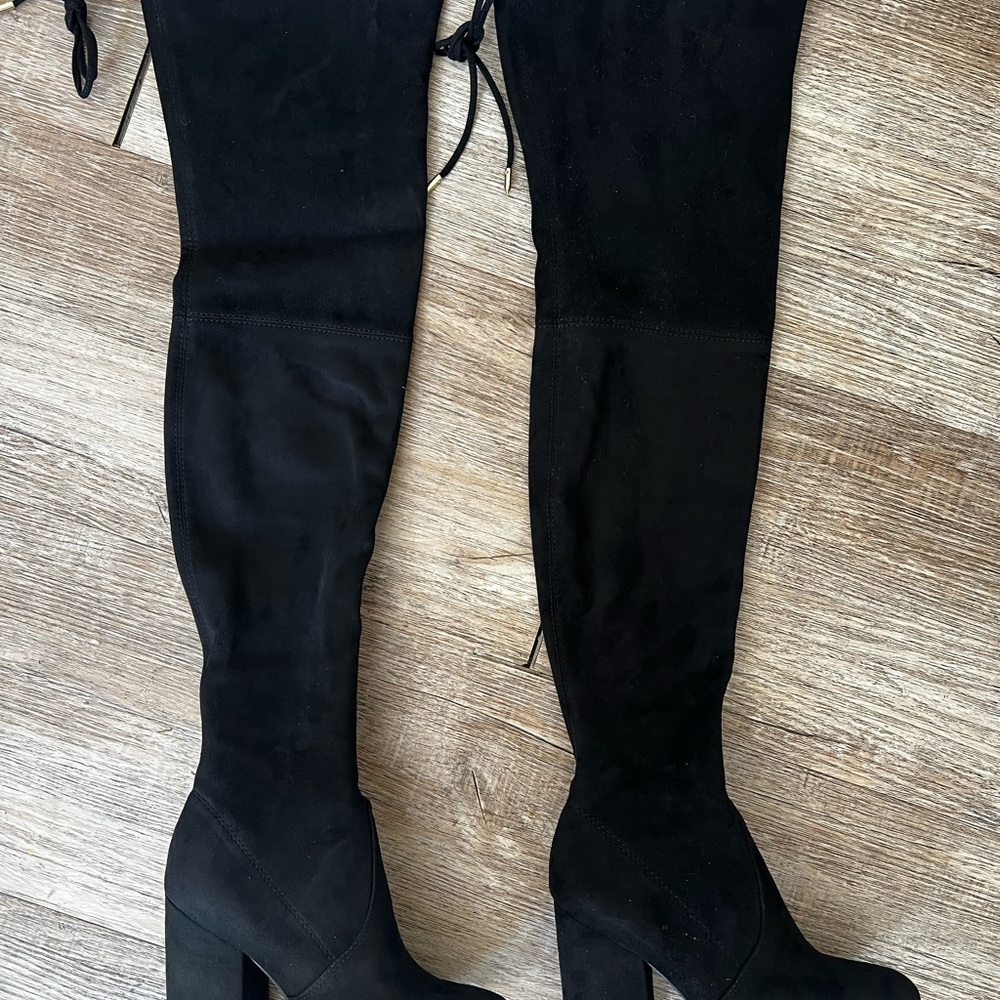 Steve Madden Black Suede Over-the-Knee Norri Boots Size 5.5W - Picture 8 of 12